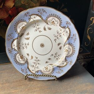 Vintage plate white lavender blue gold  fine China 7.5” plate 4847